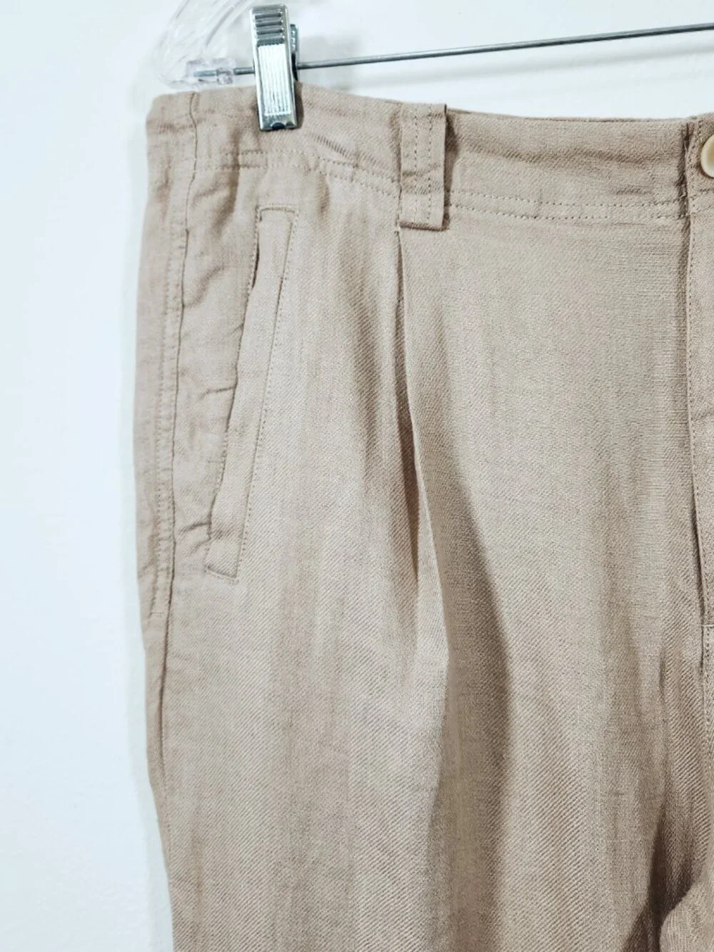 Zara Mens Linen Pants Trousers Size 34x28 Tan Brown Resort Preppy Summer Vaca